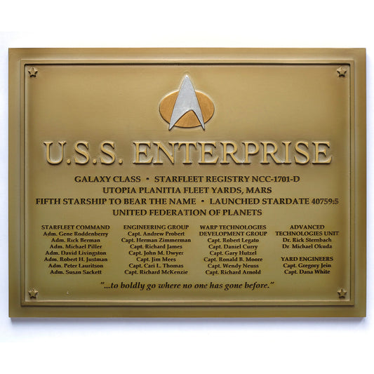 Dedication Plaque U.S.S. Enterprise NCC-1701 D