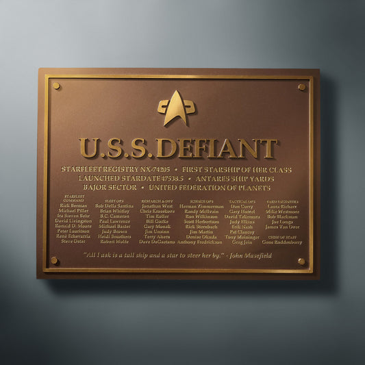 U.S.S. Defiant NCC-74205 Dedication Plaque (full size)